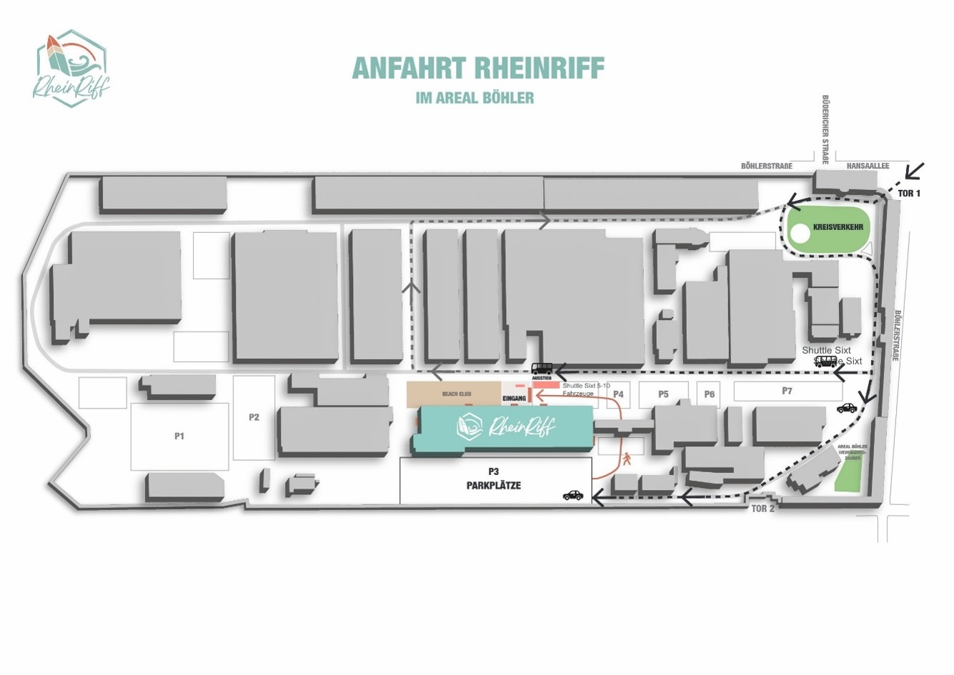 experience day_Wegeführung_Areal Böhler_RheinRiff